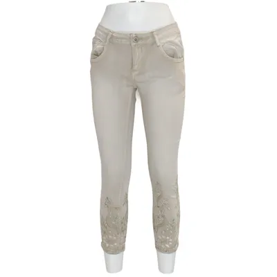 Jeans (Beige) fra Mozzaar Bomuld, Elastan