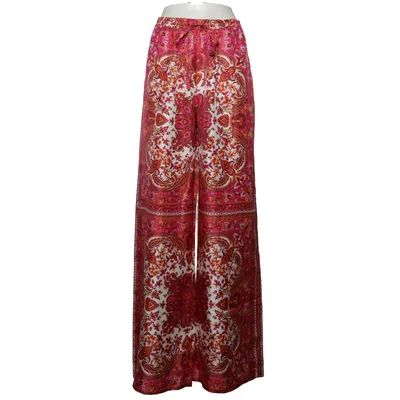 Pantalon patte d'éléphant (Rose, Multicolore) de Mrs & Hugs Soie