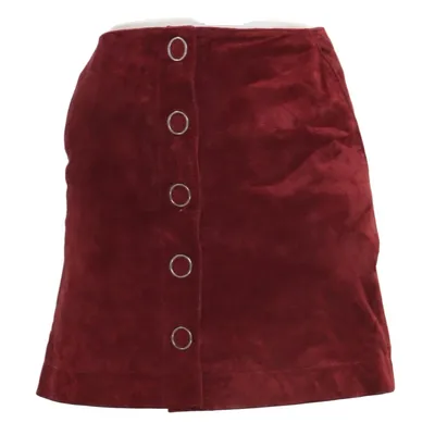 Lædernederdel (Rød) fra Mango Læder, Polyester
