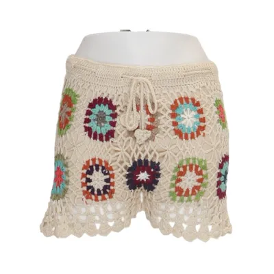 Shorts (Beige, Multicolored) from Elisa Immagine Polyester, Viscose