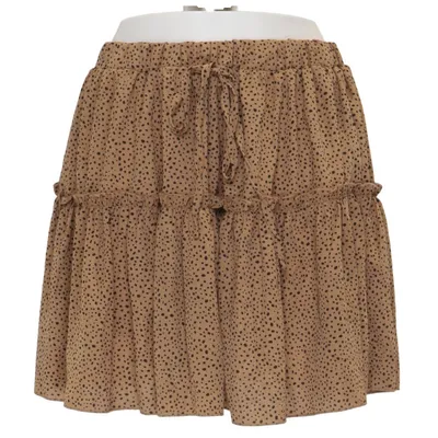 Skirt (Beige, Black) from Zaful Cotton, Polyester