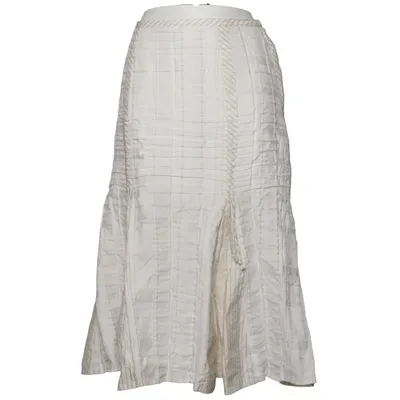 Skirt (White) from Crisca Cotton, Metallic fiber, Polyester
