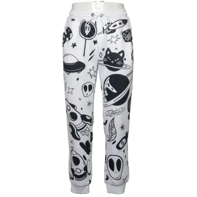 Pyjamasbyxor (Vit, Svart) från Freshhoods Elastan, Polyester