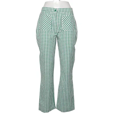 Bukser (Grøn, Hvid) fra Mango Bomuld, Polyester