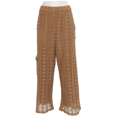 Pants (Beige) from Anthropologie Cotton, Viscose