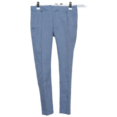 Pantalon de costume (Bleu) de H&M Coton, Lin, Polyester