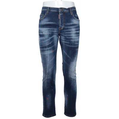 Jeans (Blue) from Dsquared2 Cotton, Elastane, Leather, Polyester