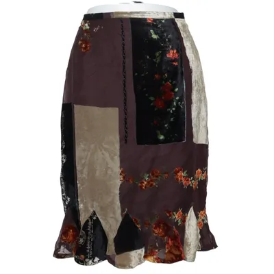 Skirt (Brown, Multicolored) from Renzo Polyester, Viscose