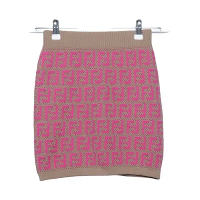Kjol (Beige, Rosa, Flerfärgad) från Fendi Kids Akryl, Bomull