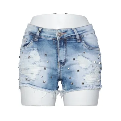 Jeansshorts (Blå) fra Miss RJ Bomuld, Elastan, Polyester