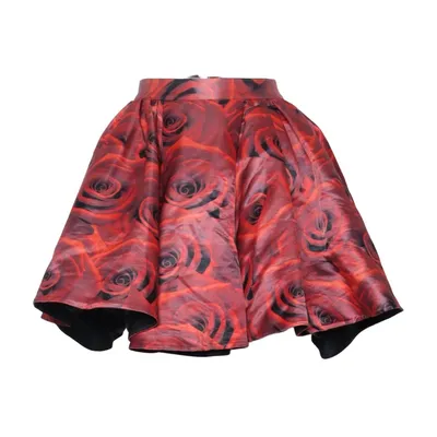 Jupe (Rouge, Noir) de Philipp Plein Couture Acétate, Polyamide, Soie, Viscose