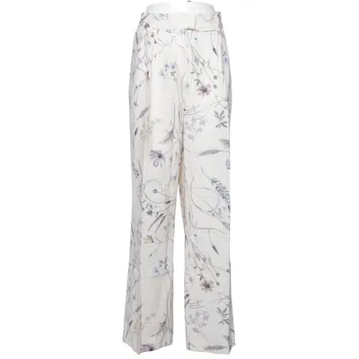 Suit pants (White, Multicolored) from H&M Polyester, Viscose, Linen