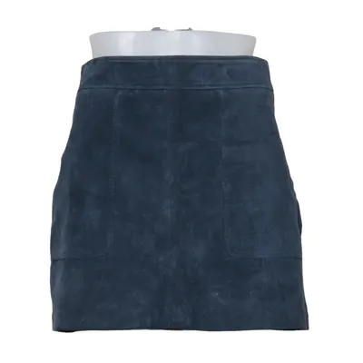 Lederrock (Blau) von H&M Wildleder
