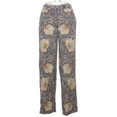 Pantalon patte d'éléphant (Bleu, Beige) de Morris & Co x H&M Lyocell, Polyester, Viscose