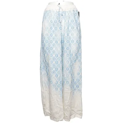 Pantalon patte d'éléphant (Bleu, Blanc) de Angel Viscose