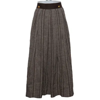 Skirt (Gray, Brown) from Mothwurf Alpaca wool, Polyamide