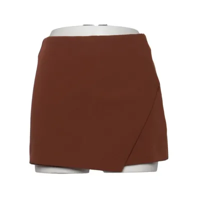 Jupe-short (Marron) de Zara Élasthane, Polyester, Viscose