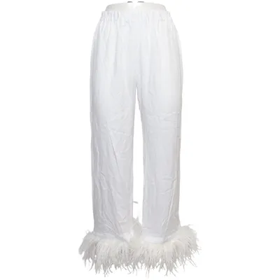 Broek (Wit) van Sleeper Struisvogel Veren, Viscose