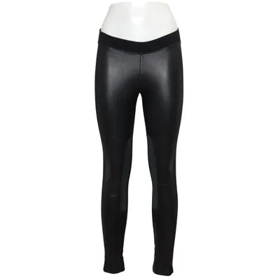 Pants (Black) from Sandro Elastane, Leather, Polyamide, Viscose