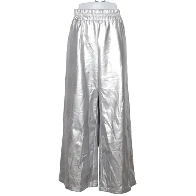 Vinyl broek (Zilver) van Studio Untold Elastaan, Polyester, Polyurethaan