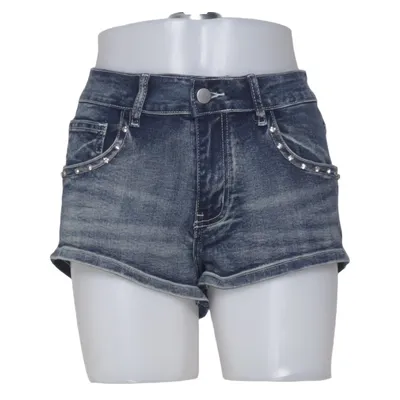 Denim shorts (Blue) from Romwe Cotton, Elastane, Polyester, Viscose