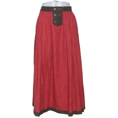 Skirt (Red, Green) Cotton, Linen, Viscose