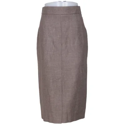Skirt (Brown) from Elégance Acetate, Linen, Wool