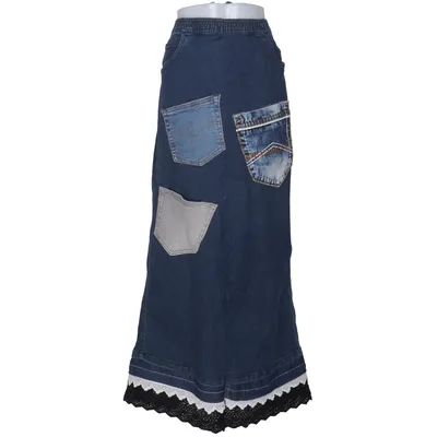 Jeansrock (Blau, Schwarz, Weiß) von Ulla Popken Baumwolle, Elasthan