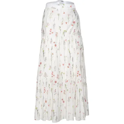 Jupe longue (Blanc, Multicolore) de H&M Élasthane, Polyester