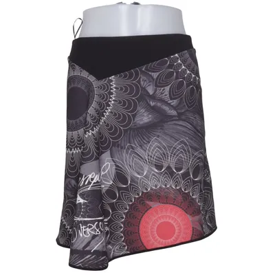 Kjol (Svart, Grå, Röd) från Desigual Elastan, Polyester