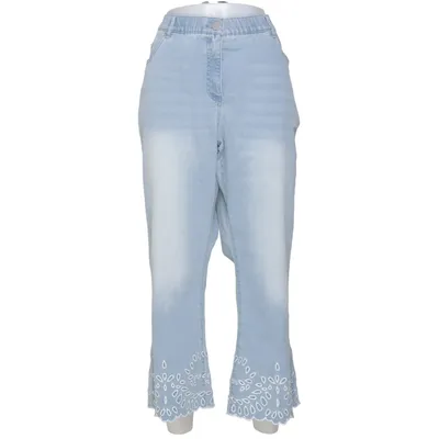 Spijkerbroek (Blauw, Wit) van Ulla Popken Katoen, Elastaan, Polyester, Viscose