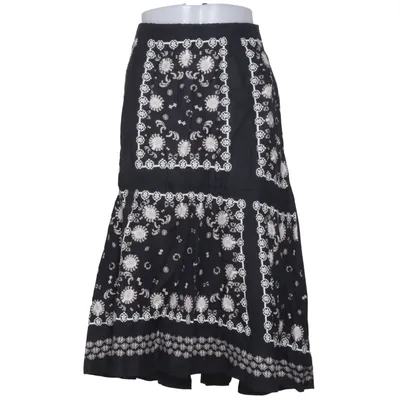 Skirt (Black, White) from By Malina Cotton, Linen, Viscose