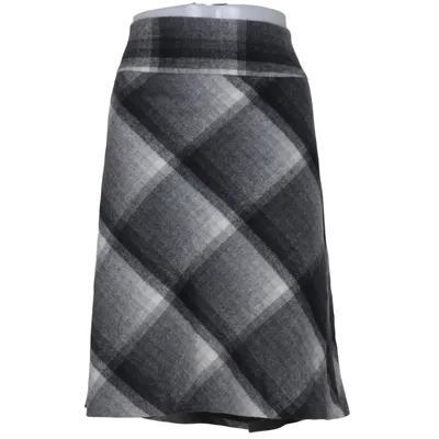 Skirt (Gray, Black, White) from G.W. Cotton, Viscose, Wool