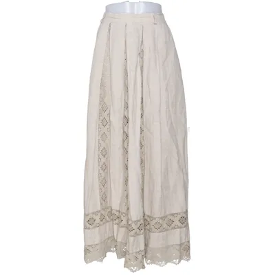 Långkjol (Beige) från Country Line Acetat, Linne, Viskos