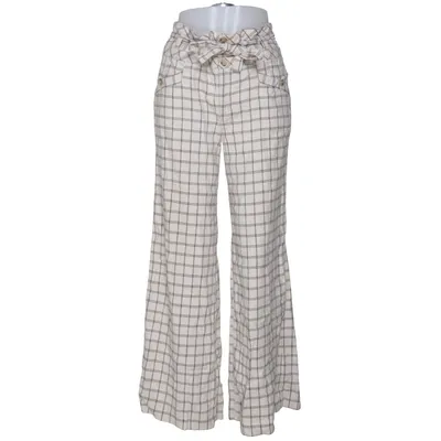 Palazzo broek (Beige, Zwart) van By Anthropologie Elastaan, Linnen, Viscose