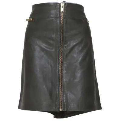 Leather skirt (Gray) from Ellos Leather, Polyester