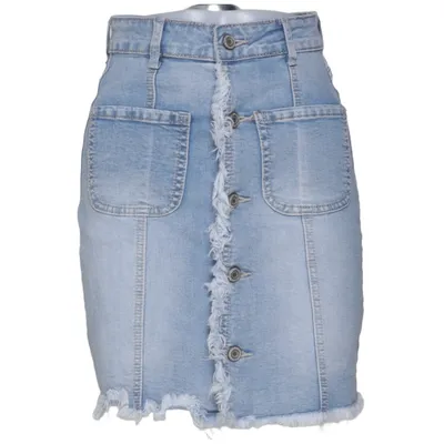 Jupe en jean (Bleu) de Nina Carter Coton, Élasthane