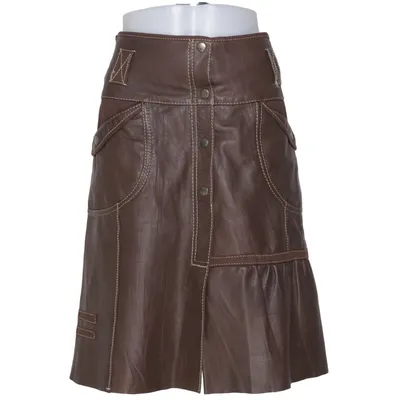 Leren rok (Bruin) van Vero Moda Leer, Polyester