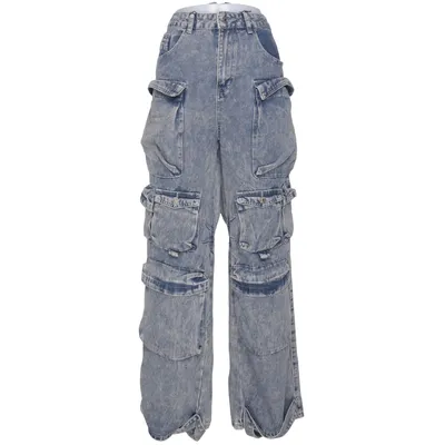 Pantalon cargo (Bleu) de Liquor N Poker Coton, Modal, Polyester, Viscose