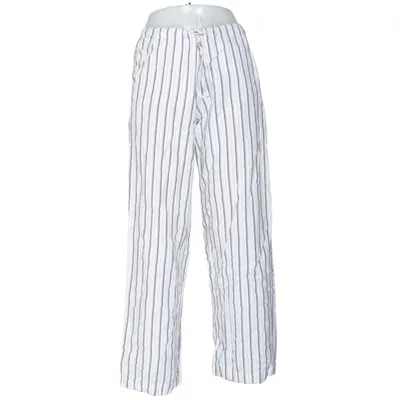 Pantalon (Blanc, Gris) de Machine Coton, Lin