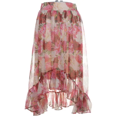 Maxi nederdel (Pink, Flerfarvet) fra Fashion Polyester