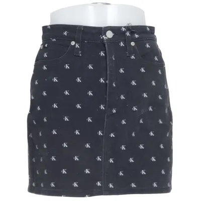 Spijkerrok (Zwart, Wit) van Calvin Klein Jeans Katoen, Elastaan, Leer