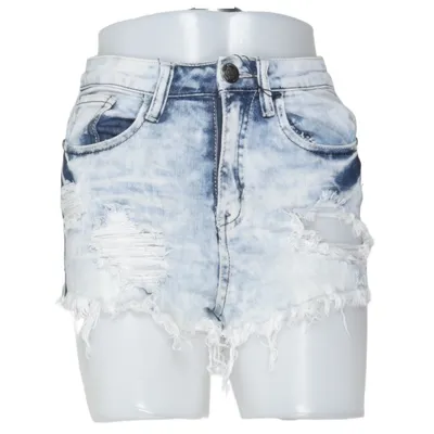 Short en jean (Bleu) de Machine Coton, Élasthane