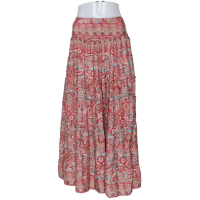 Jupe longue (Rouge, Multicolore) Soie