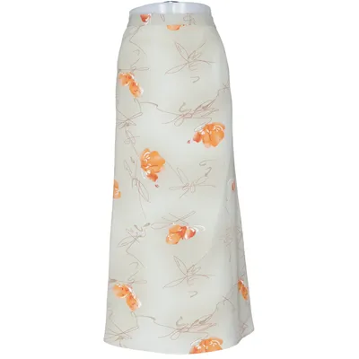 Långkjol (Grön, Orange) från Godske Polyester