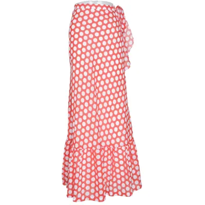 Slå om-nederdel (Rød, Hvid) fra Pola Bomuld, Polyester