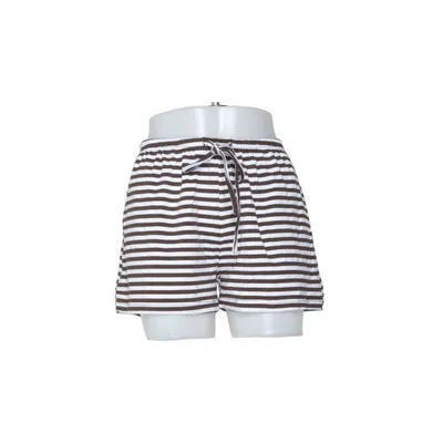 Pyjamashorts (Braun, Weiß) von Annis View Baumwolle, Elasthan