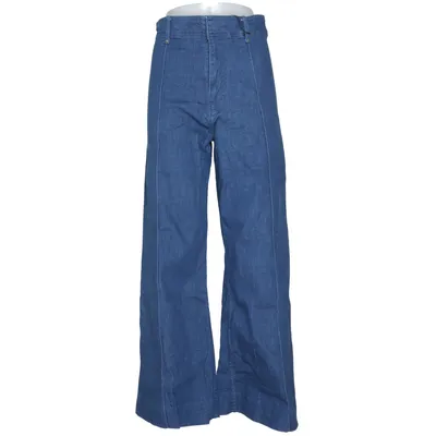 Pantalon patte d'éléphant (Bleu) de Zara Coton, Élasthane