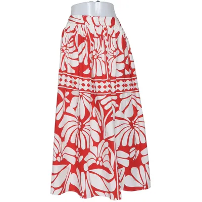 Jupe longue (Rouge, Multicolore) de H&M Coton