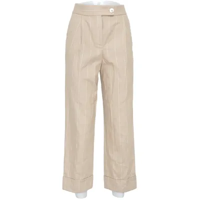 Kostuumbroek (Beige) van Massimo Dutti Linnen, Polyamide, Wol